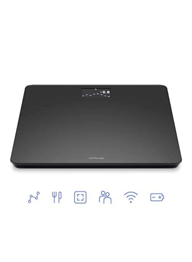 ويذينجز ميزان ذكي رقمي يعمل بتقنية الواي فاي - مع مزامنة تلقائية لتطبيق الهاتف الذكي، ومؤشر كتلة الجسم | سهل الاستخدام لعدة مستخدمين | مزود بميزة تتبع الحمل ووضع الطفل - WBS06 - أسود - Image 3